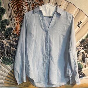 Ann Taylor Light Sky Blue Flowy Blouse - lightweight and comfortable